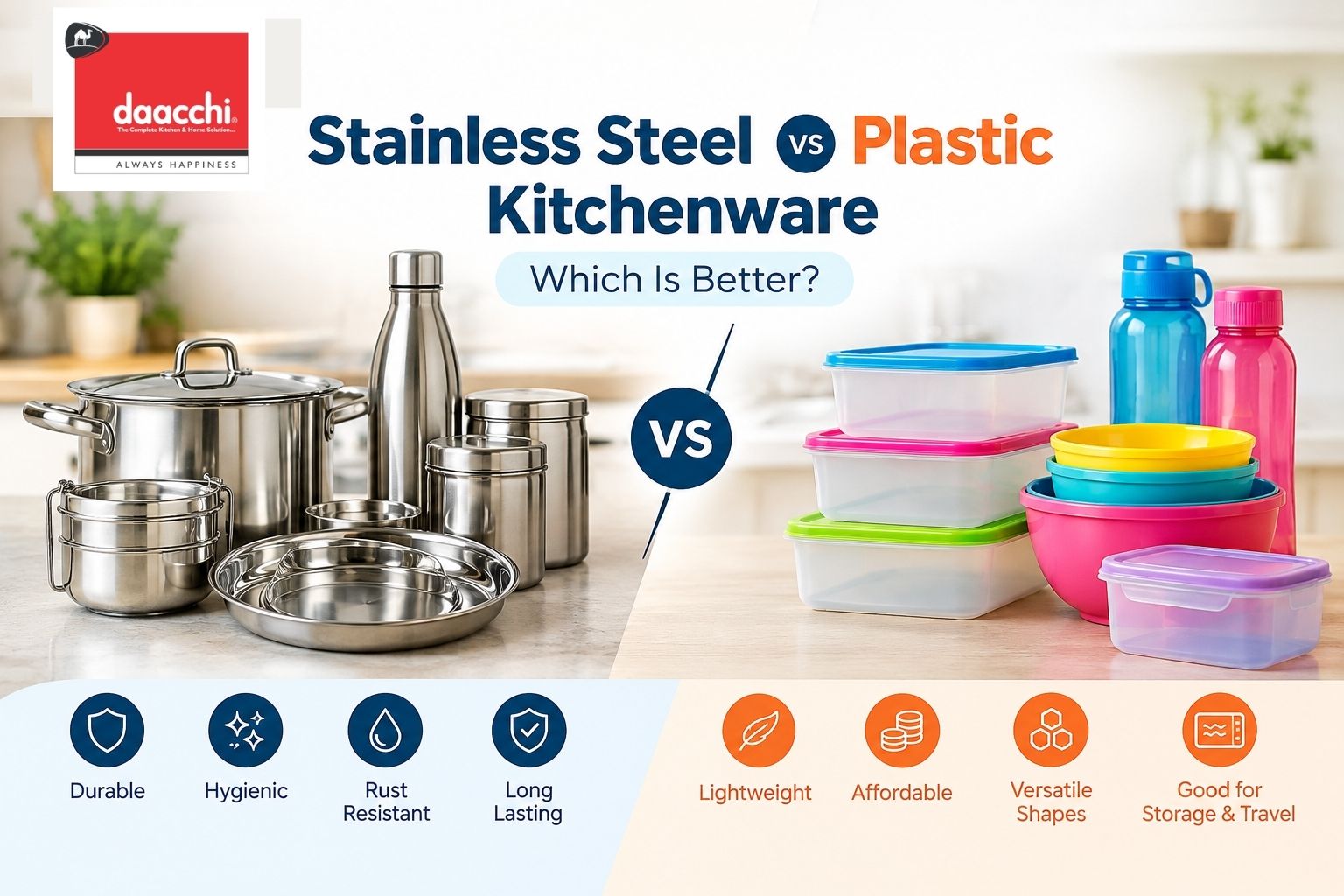 Stainless Steel vs. Plastic Kitchenware